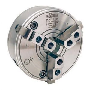 Rohm Mandrin &agrave; cr&eacute;maill&egrave;re &agrave; trois mors DURO-T avec dispositif de centrage cylindrique DIN 6350, Taille : 250 mm, Pouces 10