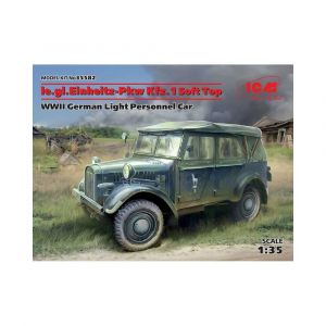 ICM Maquette Voiture Maquette Camion Le.gl.einheitz-pkw Kfz.1 Soft Top Wwii German Light Personnel Car