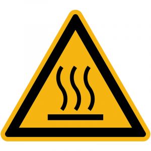 Autocollant Danger Warning Avertissement NF ISO7010 - Sticker Adhésif Signalétique Triangulaire Laminé Plastifié Résistant à l'eau et aux UV - Surface Chaude - 5x5 cm