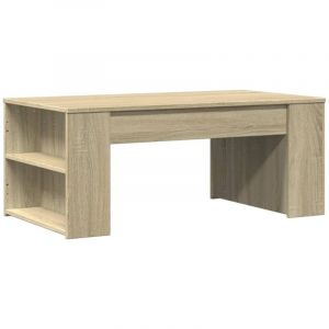 VidaXL Table basse chêne sonoma 102x55x42 cm bois d'ingénierie, table d'appoint, table de salon, table latérale, bout de canapé, table centrale