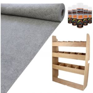 Image de Monster shop 11m2 Doublure Int&eacute;rieure Gris Fonc&eacute; en Feutre pour V&eacute;hicule & Armoire de Rangement en mdf pour Outils - Van Transit swb Am&eacute;nag&eacute;