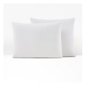 Taie d'oreiller biface lin et coton lavés, Annaba Blanc Couleur Blanc Taille M