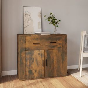 VidaXL Buffet Chêne fumé 80x33x70 cm Bois d'ingénierie Chêne fumé