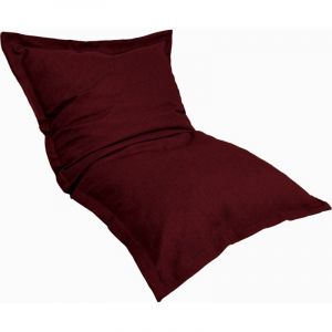 Pouf intérieur xl Housse effet lin prune 150x100cm