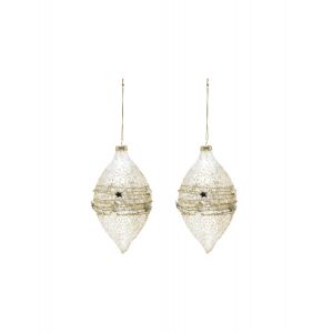 Atosa Boules de Noël Christmas Planet 2225 (2 uds) Verre Doré - BigBuy Christmas