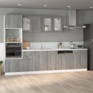 VidaXL Armoire de plancher d'évier Sonoma gris 80x46x81,5 cm Bois