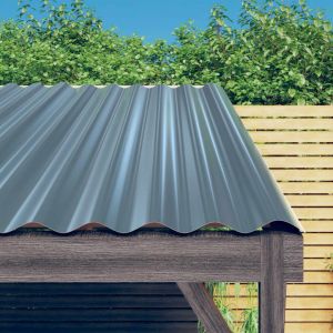 VidaXL Panneaux de toit 12 pcs Acier enduit de poudre Gris 60x36 cm