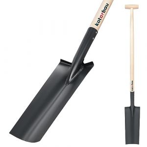 Pelle de drainage - Bêche à bord plat 380 x 147 mm pour manche de 38 mm de diamètre - Lame en acier longue étroite - KOTARBAU