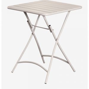 Table de jardin pliante carrée en acier (60x60 cm) Janti SKLUM Tapioca Beige