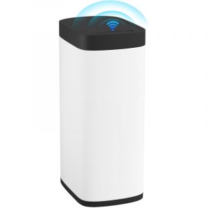 Homcom Poubelle de cuisine automatique - 50L - fonctionne sur piles - sans bac int&eacute;rieur - m&eacute;tal et ABS - 26,5x35,5x68cm - cr&egrave;me