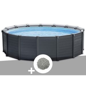 Image de Intex Kit piscine tubulaire Graphite ronde 4,78 x 1,24 m + 10 kg de zéolite - Gris