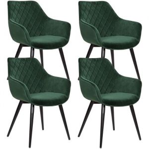 WOLTU Lot de 4 Chaises de Salon, Chaises de Salle à Manger, matière en Velours et métal, Vert