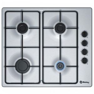 Balay Plaque au gaz 3ETX464MB - 60 cm - Acier inoxydable - 4 Feux à gaz