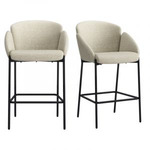 Candice-fauteuil de bar en tissu luxury gr&egrave;ge(x2)