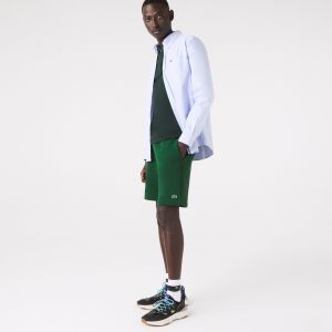 Lacoste Short homme en molleton gratt&eacute; de coton biologique Taille XXL Vert