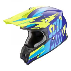 Scorpion Casque cross VX 16 Evo Air Slanter bleuat/jaune fluo- XS