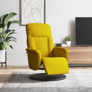 VidaXL Fauteuil inclinable avec repose-pied jaune velours