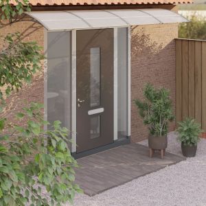 VidaXL Auvent de porte Gris et transparent 400x80 cm Polycarbonate