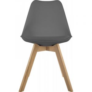 Atmosphera Cr&eacute;ateur D'int&eacute;rieur - Chaise style scandinave Baya - Couleur: Gris fonc&eacute;