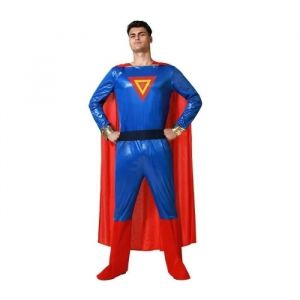 Atosa Déguisement Homme - Super Pouvoirs - Costume De Super Héro - Bleu - 3 Pièces