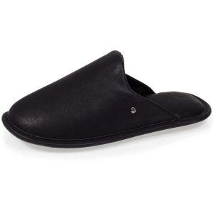 Isotoner Chausson mules Homme cuir synthétique Noir