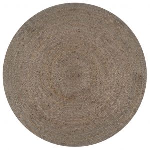 Image de VidaXL Tapis fait à la main Jute Rond 120 cm Gris