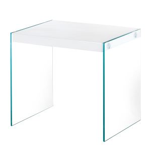 Image de Bout de canapé rectangulaire Antic en bois et verre