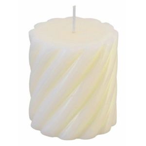 Ruedelafete Bougie pilier Torsadée 7,5cm ivoire