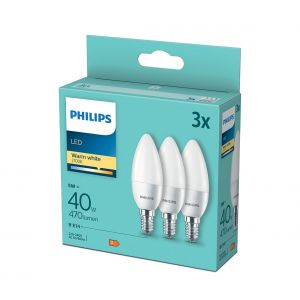 Philips Bougie LED B35 E14 5 W 2 700 K opale x3