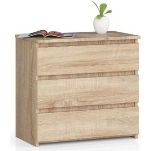 Table de chevet Akord Chêne Sonoma 60 cm 3 tiroirs façade Chêne Sonoma 60x35x57 cm