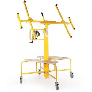 wiltec L&egrave;ve-plaques Aide Montage Construction &agrave; sec 75 max. R&eacute;glable hauteur 145-350cm Plaquiste