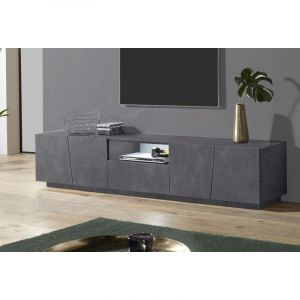 Dmora - Meuble TV Dlori, Buffet bas de salon, base meuble TV, 100% Made in Italy, 220x43h46 cm, Ardoise