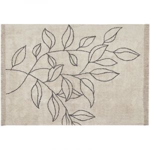 Beliani Tapis en coton beige et noir 160 x 230 cm SAZLI