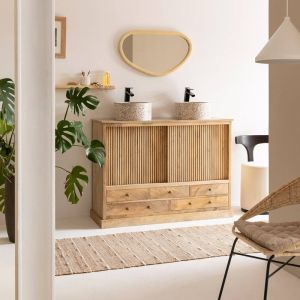 Meuble sous vasque en bois de manguier liora