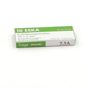Fusible Temporis&eacute; (T) en c&eacute;ramique 2.5A/250VAC 5x20mm (Boite de 10 Fusibles)