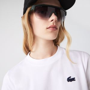 Lacoste T-shirt femme Sport jersey technique de coton biologique Taille 40 Blanc