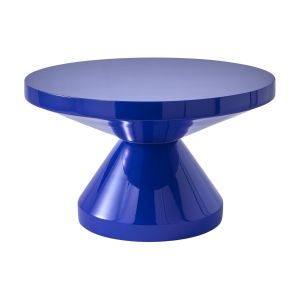 Image de Pols potten Table basse Zig zag / Ø 60 x H 35 cm - Plastique laqué bleu en matière plastique