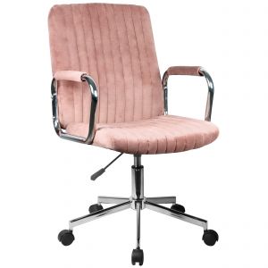 Chaise pivotante &agrave; roulettes velour AKORD FD24 Gris