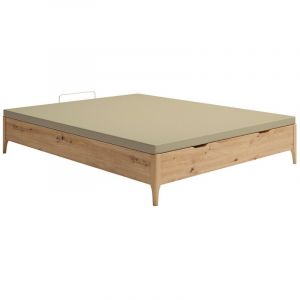 Sommier coffre 140 x 190 cm - Naturel clair - VEONA de YSM&Eacute;E