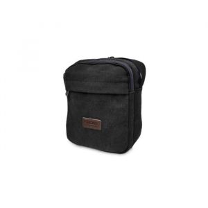 Sacoche bandouli&egrave;re homme - SULLIVAN - Noir - Toile et synth&eacute;tique - Plusieurs poches - 17x8x12 cm