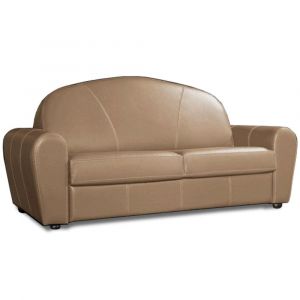 Italian Spirit Canapé lit CLUB DELUXE convertible ouverture RAPIDO 120 cm cuir taupe clair