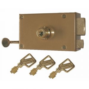 Pollux - Serrure applique horizontal tirage cylindre de 45 5 ailettes droite 201510D