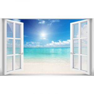 Tableau Photo Lagon et Plage de Reve - Made in France - 80x50cm