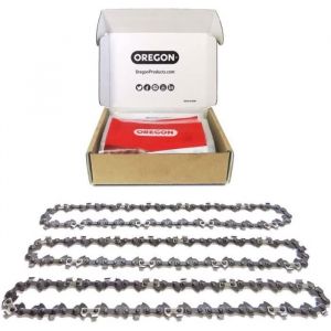 Oregon Lot de 3 Chaînes de Tronçonneuse, Pas de 3/8" Low-Profile, Epaisseur de maillon 0,043" (1,1mm), 52 Maillons pour Guide-Chaîne de 35cm / 14", Compatibles avec Bosch, Dolmar, Makita et autres