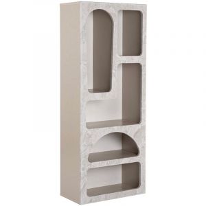 Etag&egrave;re avec 5 niches - Effet marbre gris - LUELA