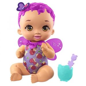 Mattel My Garden Baby - Bébé papillon framboise se régale, 30 cm, senteur framboise avec cuillère et gobelet - Poupée / Poupon - Dès 2 ans
