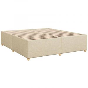 VidaXL Cadre de lit sans matelas crème 200x200 cm tissu