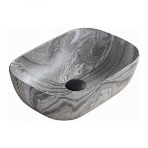 Desconocido Vasque à poser rectangulaire, céramique 45,5x32,5x13,5 cm, marbre gris