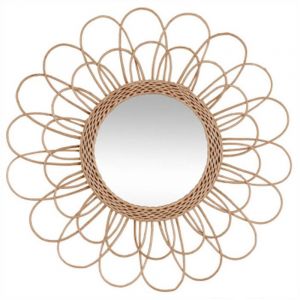 Well Home - Miroir Fleur en rotin D.56 cm