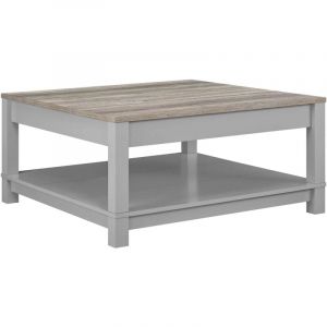 CarverTable basse avec 1 étagère en mélaminé gris